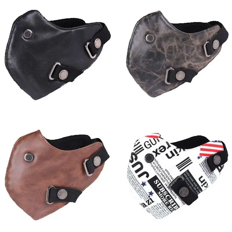 Punk Leather Mask Motorcycle Biker Half Face Mask Anti-Dust Sport Mask Anti Pollution Mask Men's and Women's Riding Masks
Punk Leather Mask Motorcycle Biker Half Face Mask Anti-Dust Sport Mask Anti Pollution Mask Men's and Women's Riding Masks