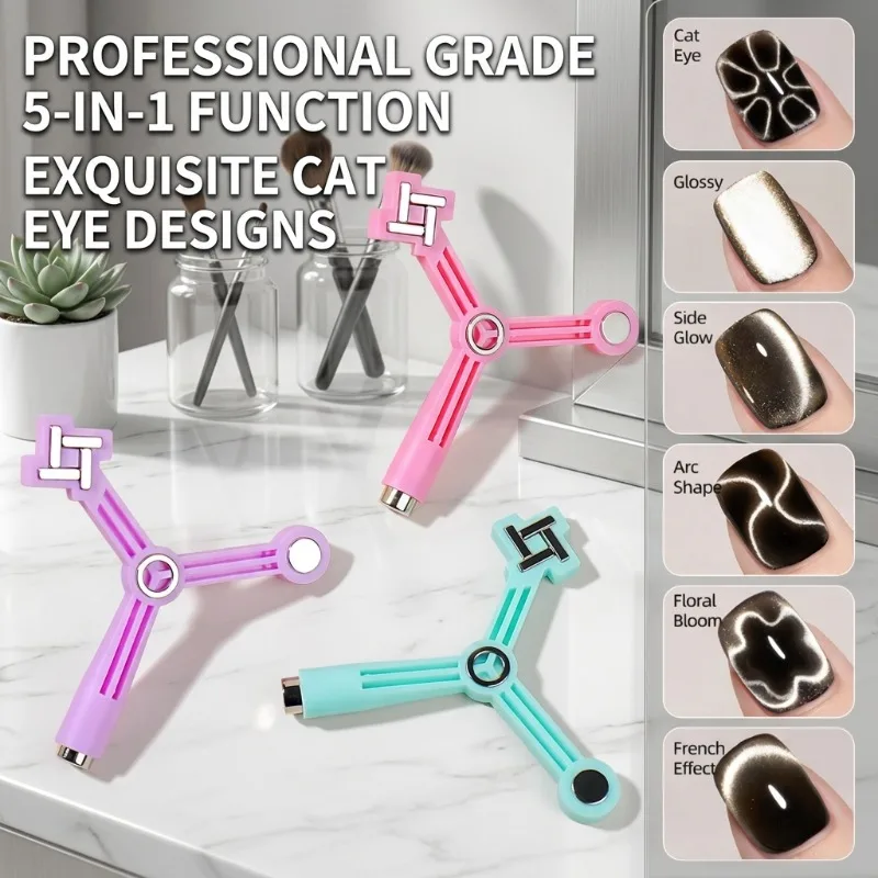 Professional Nail Art Magnet Tool, 5-in-1 Multi-Function Cat Eye Magnetic Star Design for Nail Polish Gel
Professional Nail Art Magnet Tool, 5-in-1 Multi-Function Cat Eye Magnetic Star Design for Nail Polish Gel