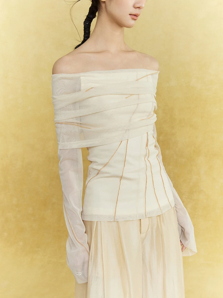 Брендовая футболка на одно плечо с контрастной цветной строчкой, повседневная облегающая футболка с длинным светом, полиэфирное волокно, ацетатное волокно
Брендовая футболка на одно плечо с контрастной цветной строчкой, повседневная облегающая футболка с длинным светом, полиэфирное волокно, ацетатное волокно