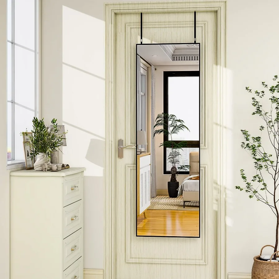 16"x 50" Full Length Wall-Mounted Door Mirror Rectangular Hanging Mirror Black
16"x 50" Full Length Wall-Mounted Door Mirror Rectangular Hanging Mirror Black