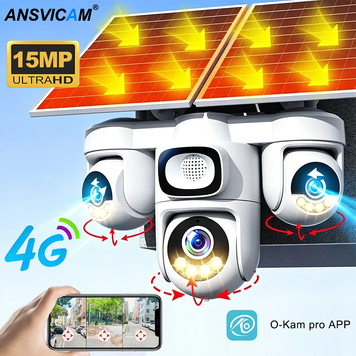 4G Solar Security Camera with AOV Mode - 15MP Wireless Outdoor PTZ Cam with Auto Tracking & 12000mAh Battery, SIM Card CCTV
4G Solar Security Camera with AOV Mode - 15MP Wireless Outdoor PTZ Cam with Auto Tracking & 12000mAh Battery, SIM Card CCTV