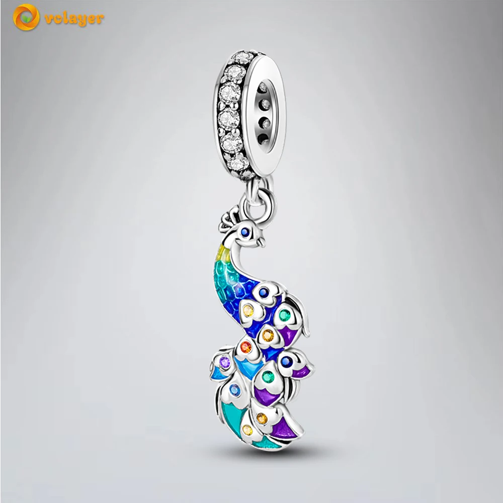 Volayer 925 Sterling Silver Beads Peacock Dangle Charm fit Original Pandora Bracelets for Women DIY Jewelry Free shipping
Volayer 925 Sterling Silver Beads Peacock Dangle Charm fit Original Pandora Bracelets for Women DIY Jewelry Free shipping