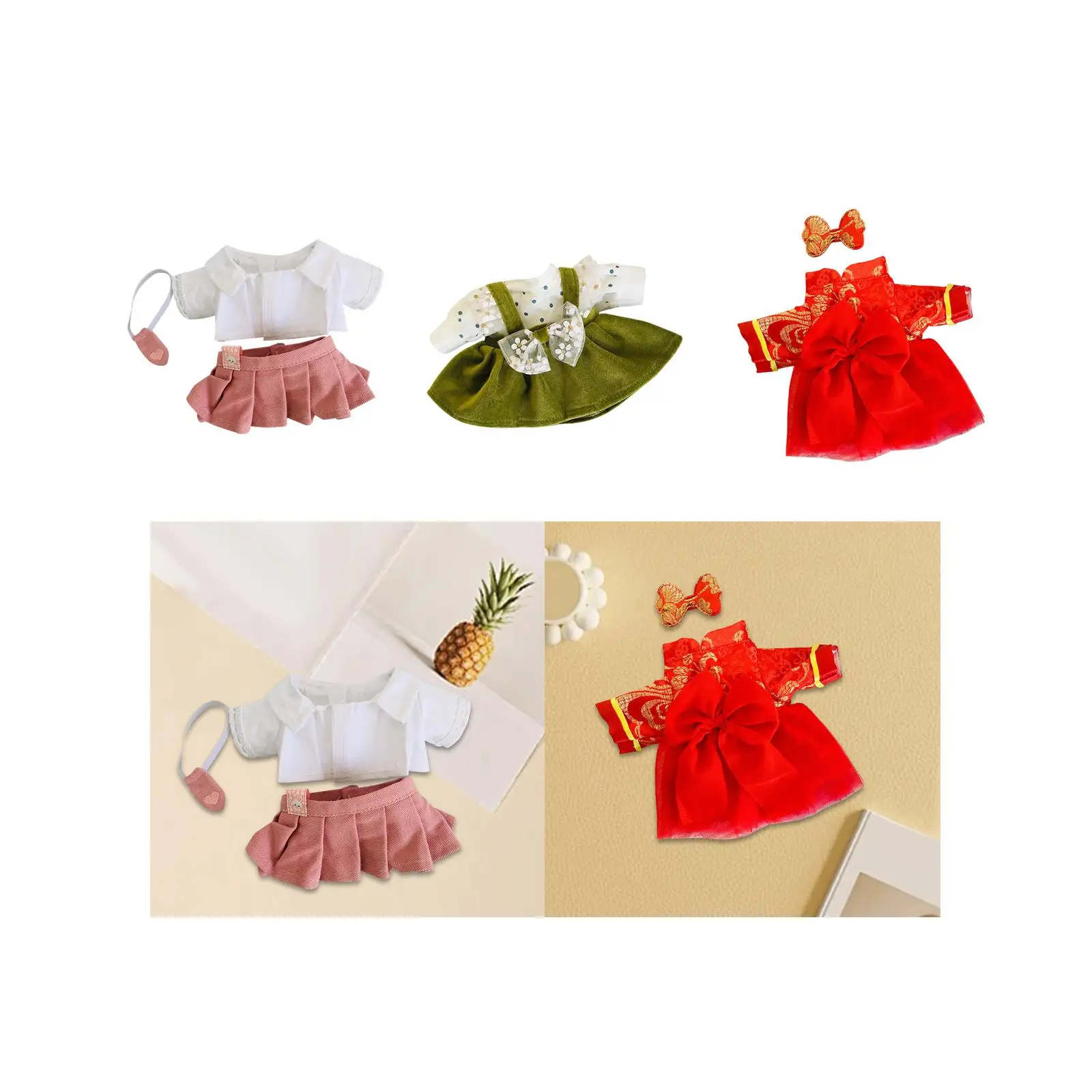 20cm Plush Doll Clothes, DIY Clothing Toy, Plush Figures Dress Set, Doll Clothing Accessories Sets Cartoon Doll Skirt Outfits
20cm Plush Doll Clothes, DIY Clothing Toy, Plush Figures Dress Set, Doll Clothing Accessories Sets Cartoon Doll Skirt Outfits
