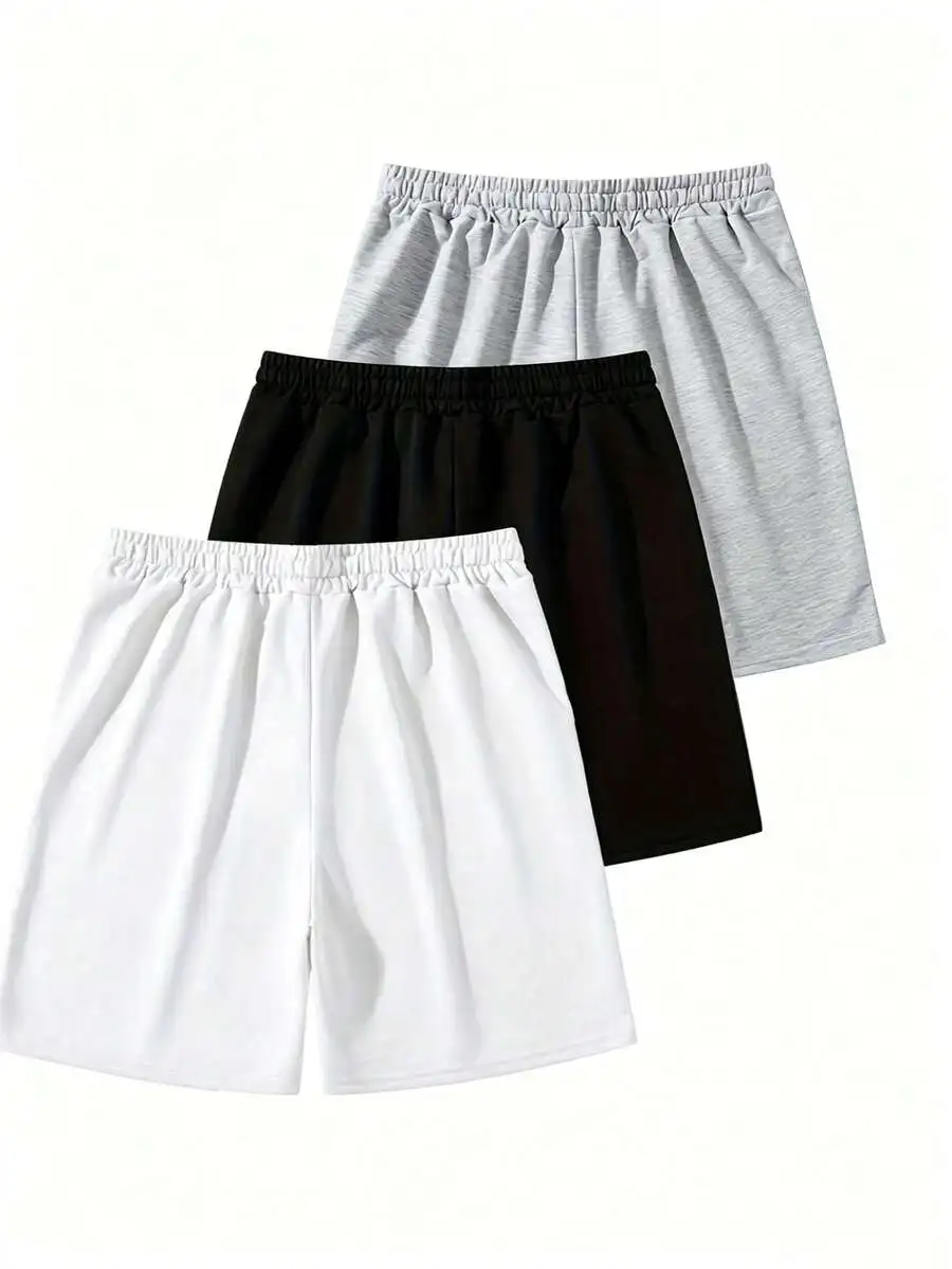 Mens 3-Pack Casual Shorts Elastic Waist Loose Fit Solid Color Summer Shorts
Mens 3-Pack Casual Shorts Elastic Waist Loose Fit Solid Color Summer Shorts