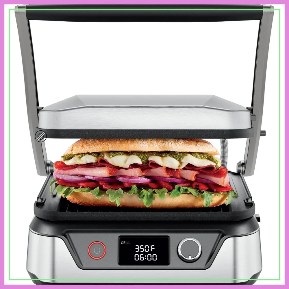 5-in-1 Digital Panini Press, Sandwich Maker & Griddle Combo, Reversible Dishwasher-Safe Plates, Opens 180° for Indoor BBQ/Flat Top Grill, Stainless Steel
5-in-1 Digital Panini Press, Sandwich Maker & Griddle Combo, Reversible Dishwasher-Safe Plates, Opens 180° for Indoor BBQ/Flat Top Grill, Stainless Steel