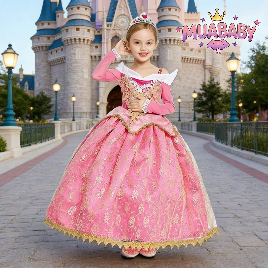 Muababy Sleeping Beauty Pink Dress Off Shoulder Long Sleeves Gown for Girls Princess Costume Halloween Party Cosplay Kids 2-8Y
Muababy Sleeping Beauty Pink Dress Off Shoulder Long Sleeves Gown for Girls Princess Costume Halloween Party Cosplay Kids 2-8Y