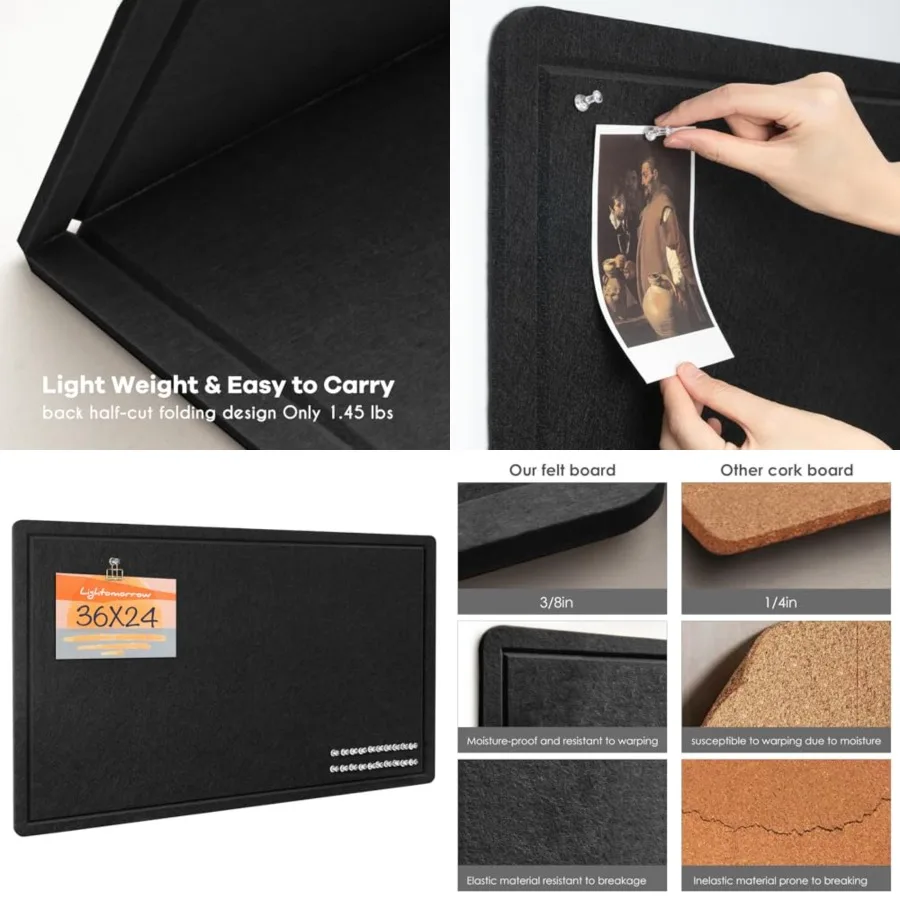 Bullet Board, 36 x 24 ch Felt Board - Decorative P Board, Cork Board Alternative for Wall, 3' x 2' Foldable Self-Adhesive Visio
Bullet Board, 36 x 24 ch Felt Board - Decorative P Board, Cork Board Alternative for Wall, 3' x 2' Foldable Self-Adhesive Visio