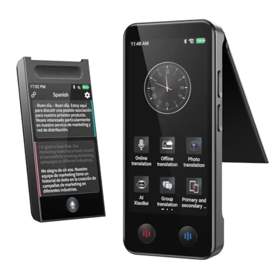 Business, Learning, Travel Language Translator Device: Detachable Dual Screen AI Translator, Premium ABS Plastic, Black, Real-T
Business, Learning, Travel Language Translator Device: Detachable Dual Screen AI Translator, Premium ABS Plastic, Black, Real-T