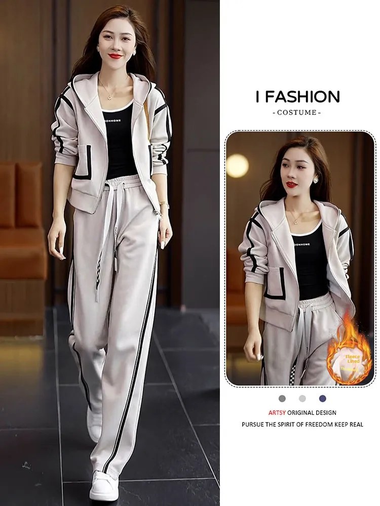 Premium Winter 2025 Women's Fce Lined Thiened Casual Sportswear Set Long Sve Zipper Hooded Pants And Top Two Piece Set
Premium Winter 2025 Women's Fce Lined Thiened Casual Sportswear Set Long Sve Zipper Hooded Pants And Top Two Piece Set