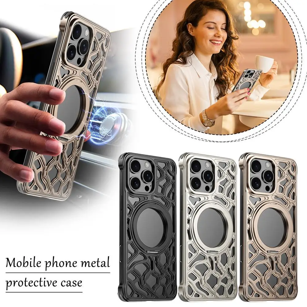 Magnetic Metal Phone Case For iPhone 16/16Pro/16ProMax Invisible Bracket Aluminum Alloy Removable Heat Dissipation Phone Cover
Magnetic Metal Phone Case For iPhone 16/16Pro/16ProMax Invisible Bracket Aluminum Alloy Removable Heat Dissipation Phone Cover