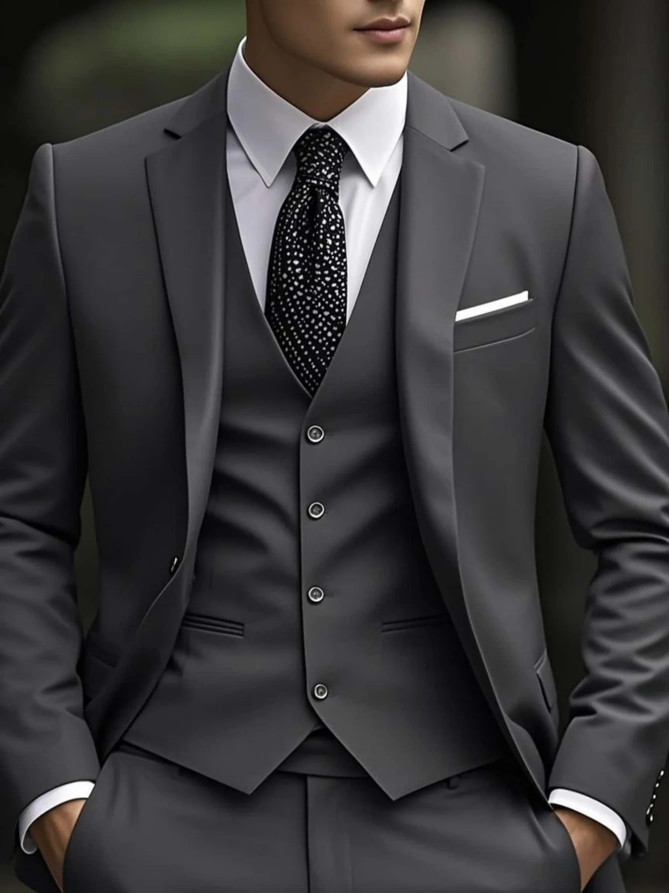 Lightweight Men's 3-Piece Suit Single Breasted Solid Slim Fit Set
Lightweight Men's 3-Piece Suit Single Breasted Solid Slim Fit Set