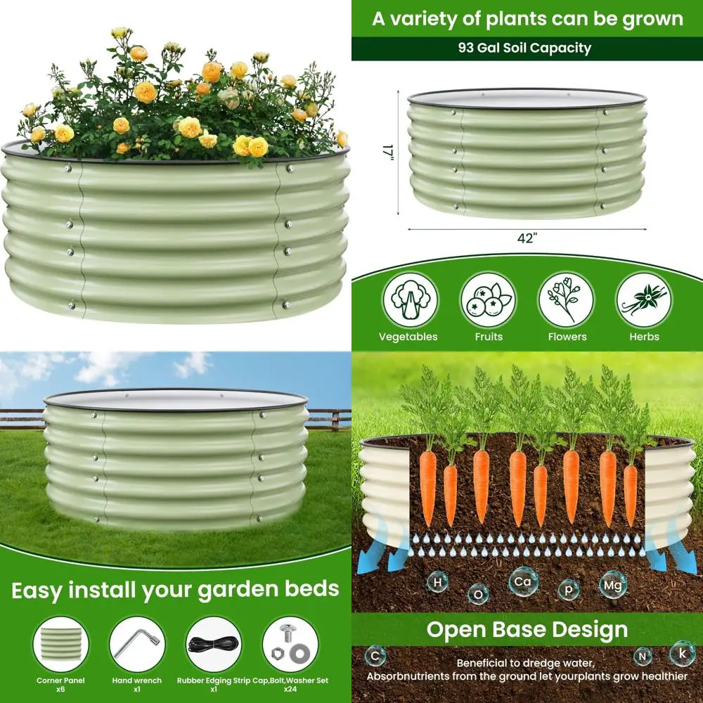 Raised Garden Bed Kit - 3.5x3.5x1.4Ft Outdoor Metal Flower Beds with Stainless Steel Patio Planter for Ground Plants
Raised Garden Bed Kit - 3.5x3.5x1.4Ft Outdoor Metal Flower Beds with Stainless Steel Patio Planter for Ground Plants