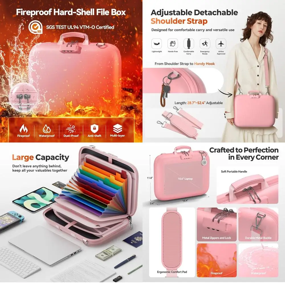 Портативный жесткий органайзер для документов с замком и плечевым ремнем, 13-секционный файловый органайзер-аккордеон для безопасного хранения важных документов
Портативный жесткий органайзер для документов с замком и плечевым ремнем, 13-секционный файловый органайзер-аккордеон для безопасного хранения важных документов