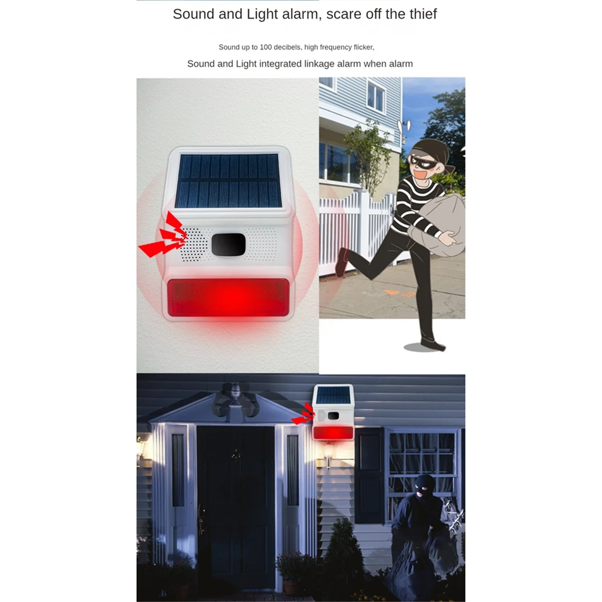 M18K-Wireless Solar Strobe Alarm Light Sound Flash Outdoor Alarm Siren for 433MHz Wifi GSM Alarm System for Home,Farm
M18K-Wireless Solar Strobe Alarm Light Sound Flash Outdoor Alarm Siren for 433MHz Wifi GSM Alarm System for Home,Farm