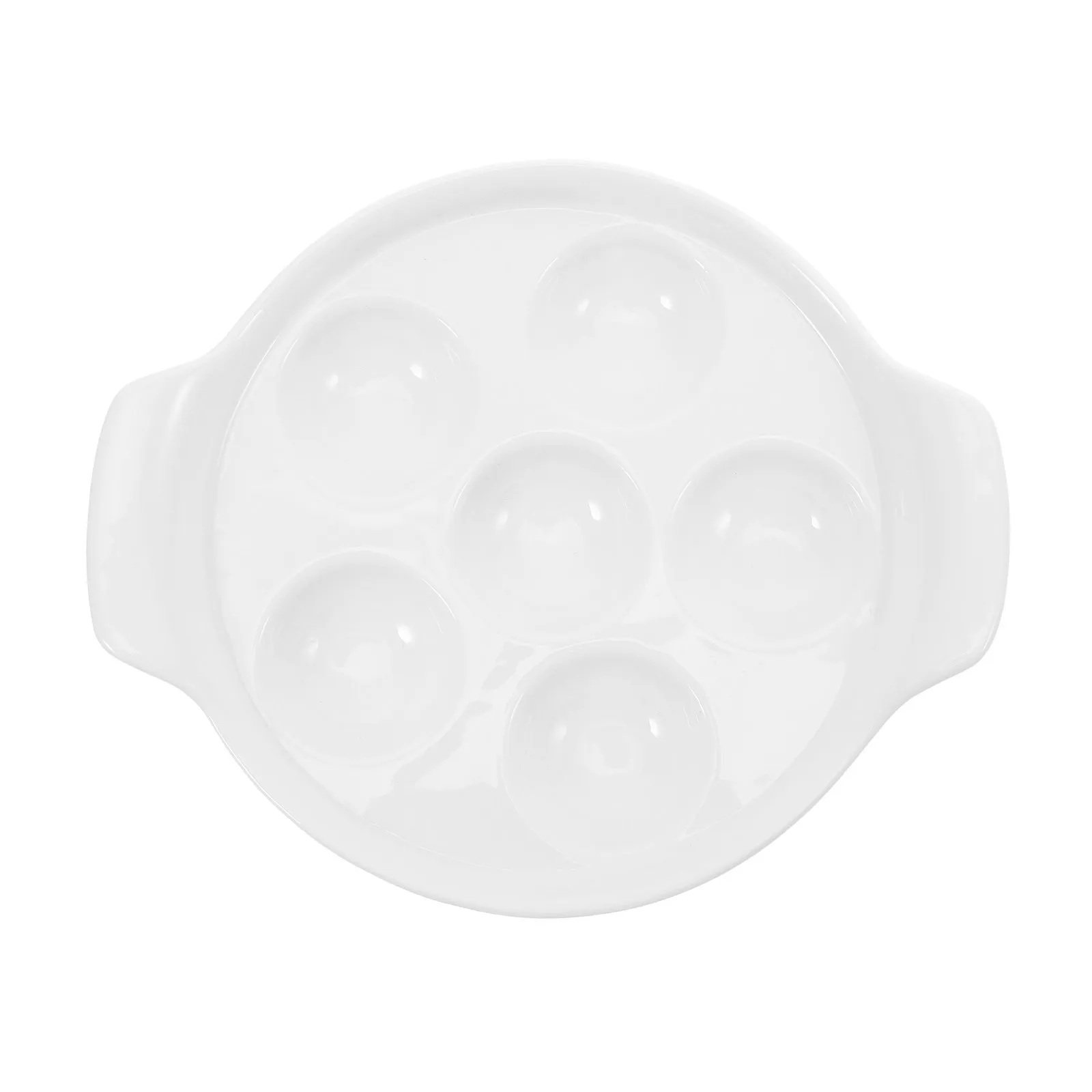 French Style Ceramic Escargot Baking Dish Oven Safe with Dual Handles Grooved Compartments for Snails Seafood Mushrooms Olives
French Style Ceramic Escargot Baking Dish Oven Safe with Dual Handles Grooved Compartments for Snails Seafood Mushrooms Olives