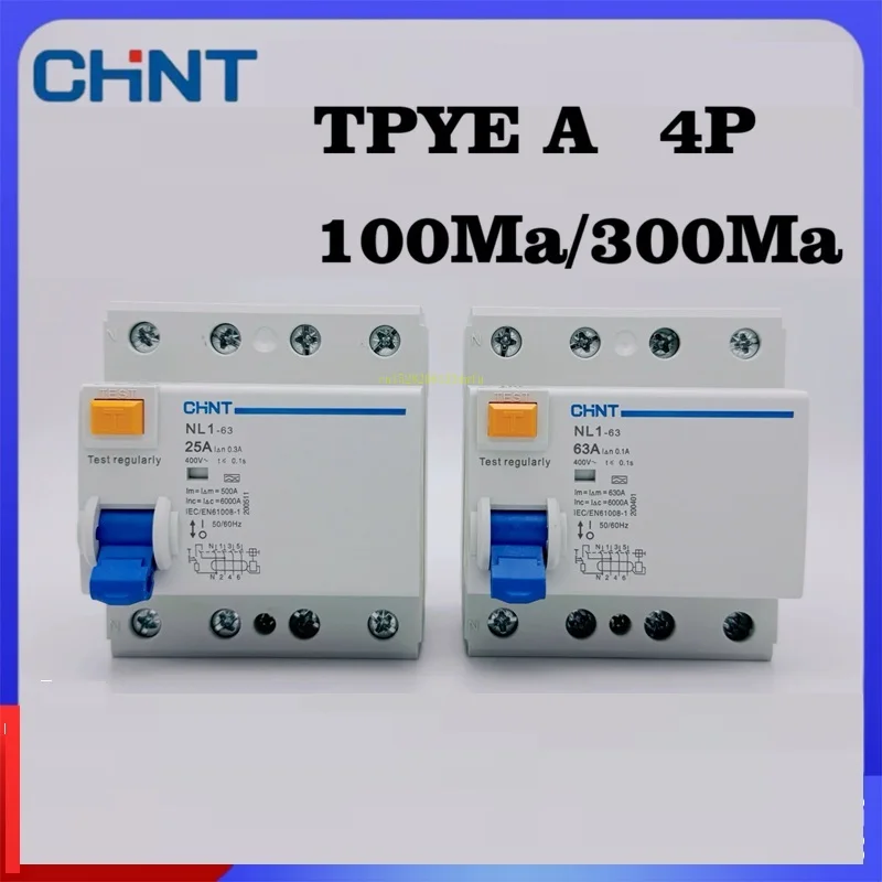 CHINT Type A 4P 25A 40A 63A 100MA 300MA 0.1A 0.3A NL1-63 Residual Current Circuit Breaker Cable Sleeves
CHINT Type A 4P 25A 40A 63A 100MA 300MA 0.1A 0.3A NL1-63 Residual Current Circuit Breaker Cable Sleeves