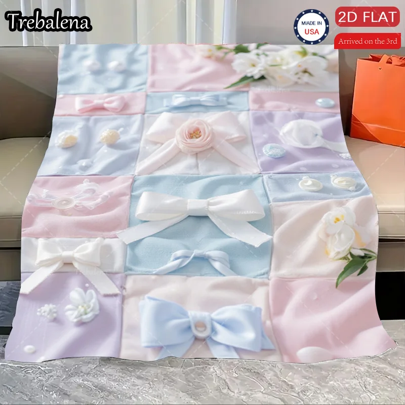 Flannel Blanket-Soft Lightweight All-season Baby Blanket with Bow and Flower Design Soft Cozy for Newborns
Flannel Blanket-Soft Lightweight All-season Baby Blanket with Bow and Flower Design Soft Cozy for Newborns