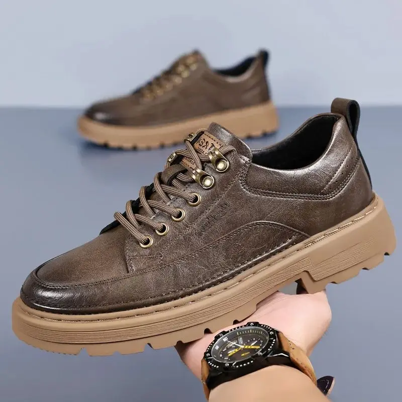 Outdoor Leather Casual Shoes Autumn Sports And Leisure Board Shoes Thick Soled Height Increasing Trendy British Workwear Shoes
Outdoor Leather Casual Shoes Autumn Sports And Leisure Board Shoes Thick Soled Height Increasing Trendy British Workwear Shoes
