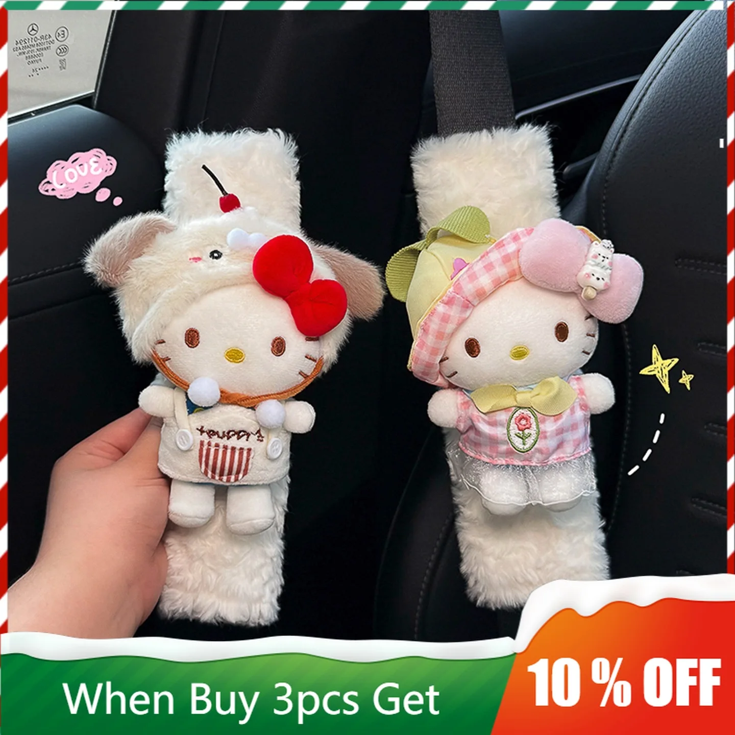 Cute Hello Kitty Plush Car Seat Belt Shoulder Pad Auto Safety Belt Cover Anti-Chafing Little Puppy Kitty Stylish Car Decor Gift
Cute Hello Kitty Plush Car Seat Belt Shoulder Pad Auto Safety Belt Cover Anti-Chafing Little Puppy Kitty Stylish Car Decor Gift
