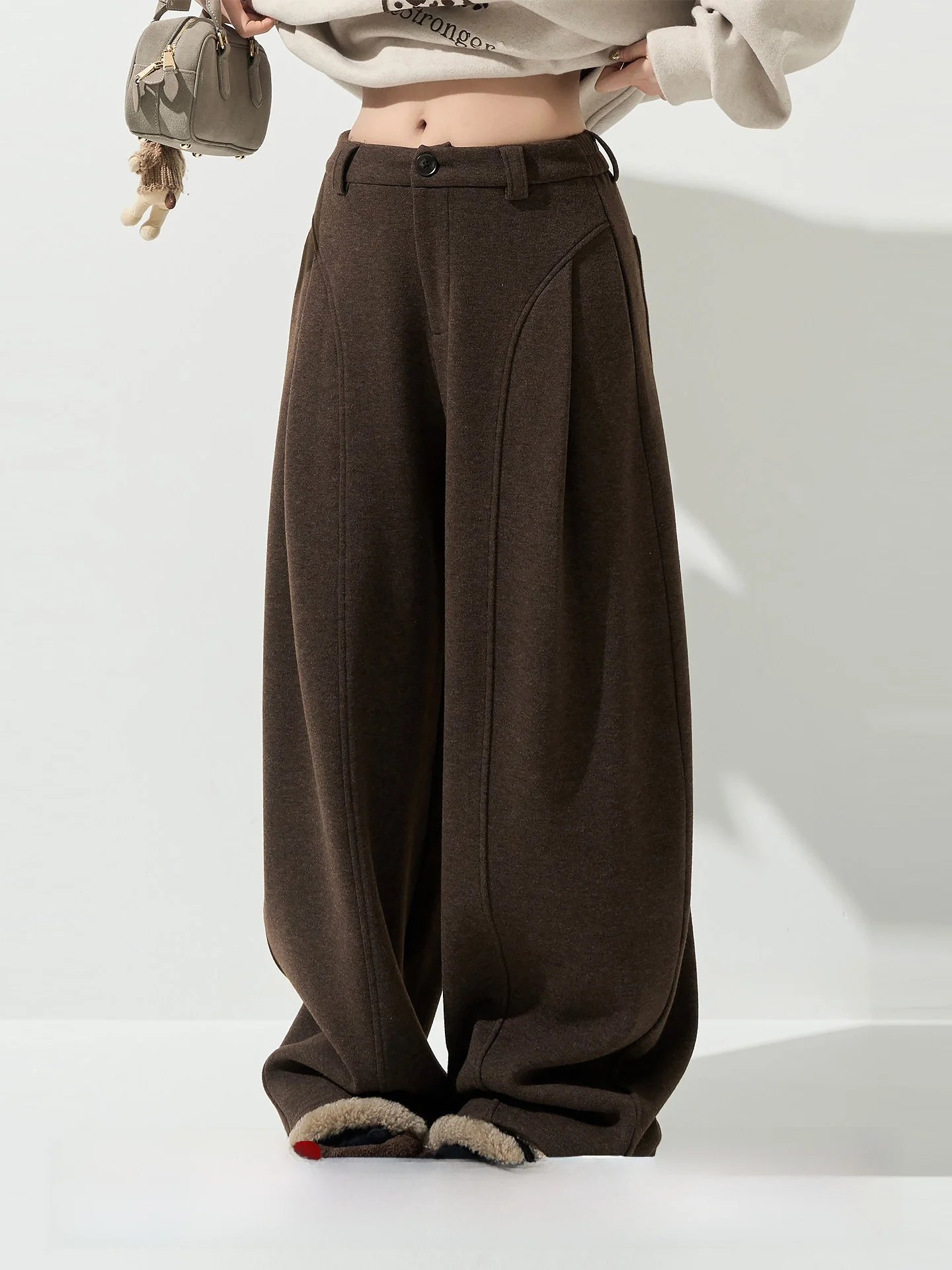 High Waist Fleece Lined Thick Warm Casual Pants Women's Autumn Winter Korean Style Loose Wide Leg Straight Long Trousers
High Waist Fleece Lined Thick Warm Casual Pants Women's Autumn Winter Korean Style Loose Wide Leg Straight Long Trousers