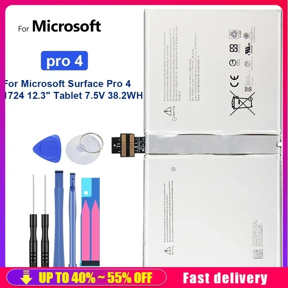 5087mAh Rechargeable High Quality Portable Battery For Microsoft Surface Pro 4 Pro4 1724 12.3" Tablet 7.5V 38.2WH Batteries
5087mAh Rechargeable High Quality Portable Battery For Microsoft Surface Pro 4 Pro4 1724 12.3" Tablet 7.5V 38.2WH Batteries