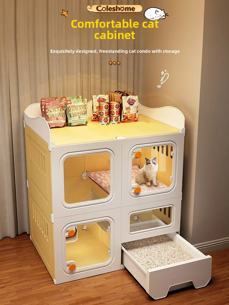 Cat Cage Indoor Cat House with Litter Box 4 Seasons Pet Villa Free Space Home Use
Cat Cage Indoor Cat House with Litter Box 4 Seasons Pet Villa Free Space Home Use
