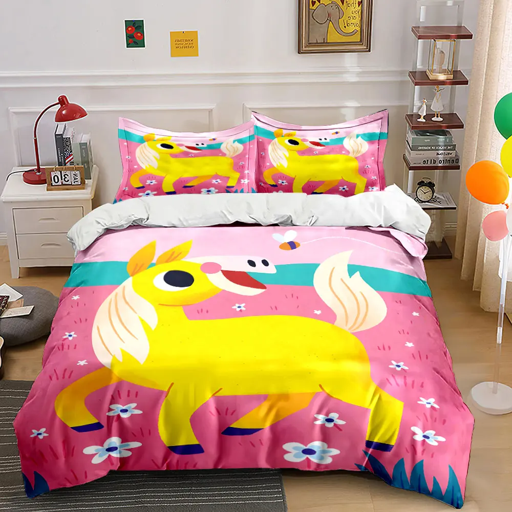 Bright yellow pony and bee Printed Duvet Cover Set 1 Duvet Cover+2 Pillowcase Multi Size Bedroom Bedding Decor Luxury Gift
Bright yellow pony and bee Printed Duvet Cover Set 1 Duvet Cover+2 Pillowcase Multi Size Bedroom Bedding Decor Luxury Gift