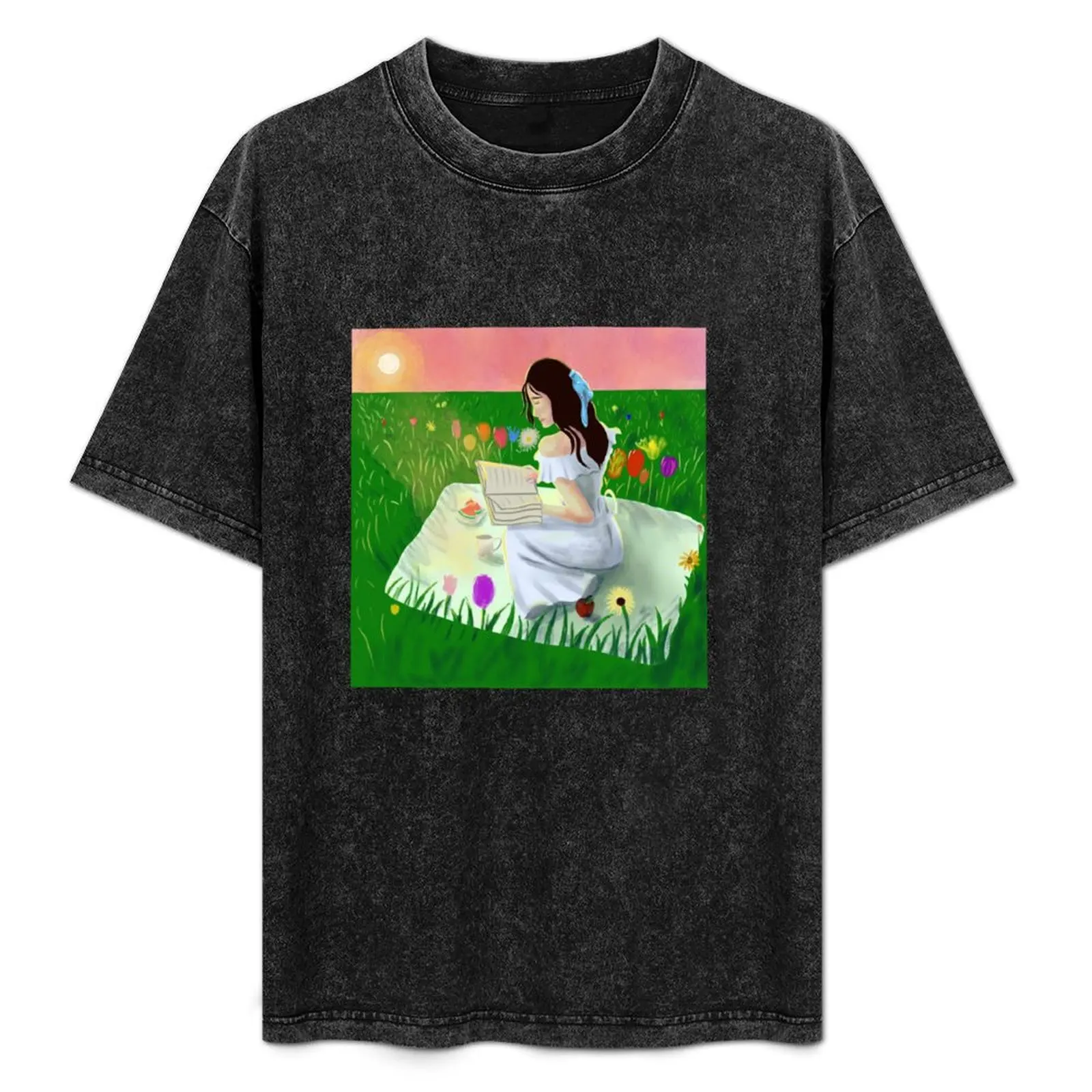 Cute girl reading outdoors T-Shirt Casual Basic Street Style T-Shirt
Cute girl reading outdoors T-Shirt Casual Basic Street Style T-Shirt