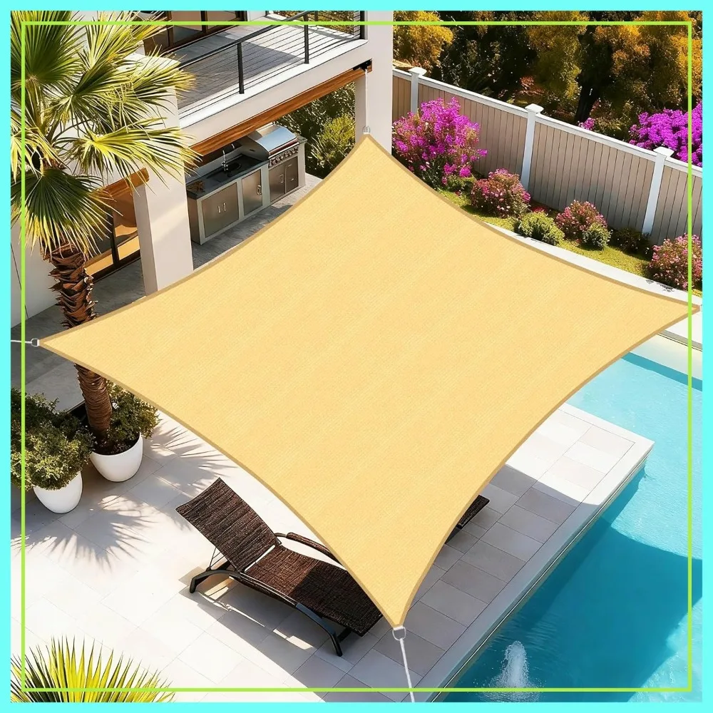Sun Shade Sail 16x20 ft Sand Rectangular Curved Edge 185GSM HDPE Permeable UV Block for Patio Backyard Deck
Sun Shade Sail 16x20 ft Sand Rectangular Curved Edge 185GSM HDPE Permeable UV Block for Patio Backyard Deck