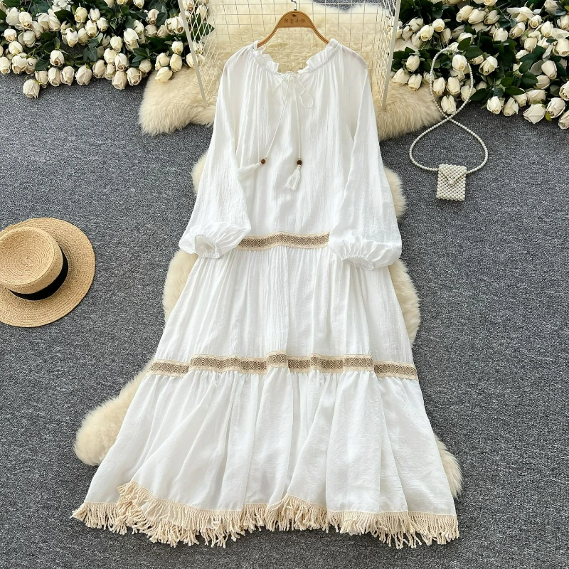 Women Casual Dress Tassels Loose A Line Long Dresses White Bohemian Vintage Full Sleeve Wedding Party Vestidos Summer 2025
Women Casual Dress Tassels Loose A Line Long Dresses White Bohemian Vintage Full Sleeve Wedding Party Vestidos Summer 2025