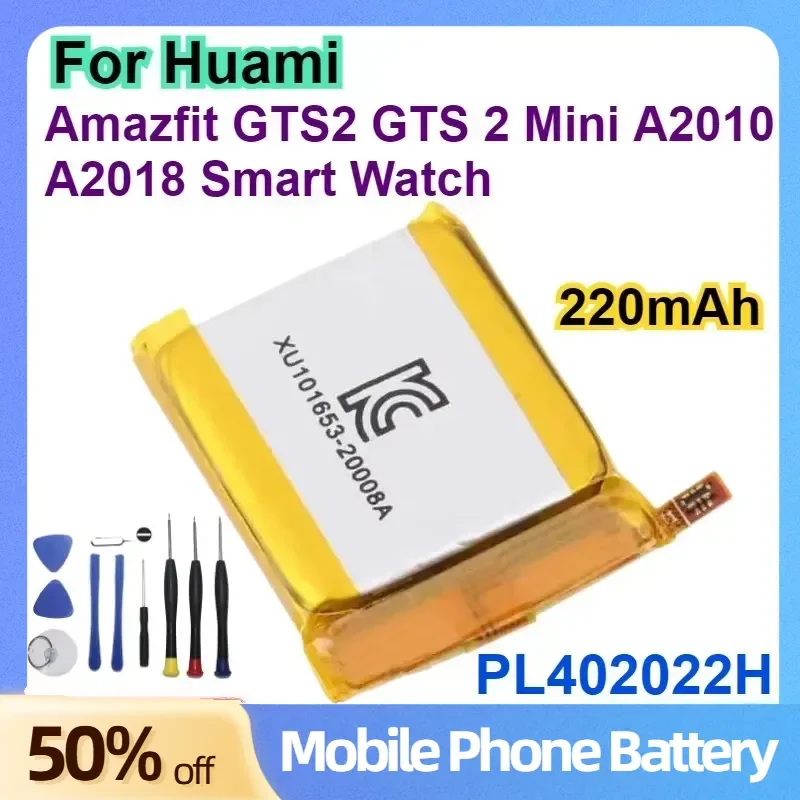 New Battery 220mAh PL402022GH For Huami Amazfit GTS2 GTS 2 Mini A2010 A2018 Smart Watch High-Quality Bateria with Tools
New Battery 220mAh PL402022GH For Huami Amazfit GTS2 GTS 2 Mini A2010 A2018 Smart Watch High-Quality Bateria with Tools