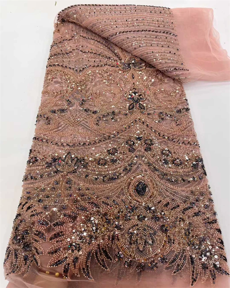 Sequins African Lace Fabric 2025 French Embroidery High Quality Luxury Heavy Beaded Bridal Wedding Lace
Sequins African Lace Fabric 2025 French Embroidery High Quality Luxury Heavy Beaded Bridal Wedding Lace