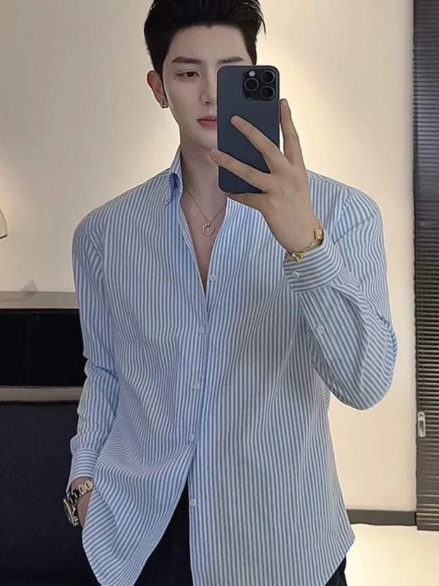 Men's Slim Fit Long Sve Striped irt Casual Workwear Open Cardigan Sle Spring Autumn Winter Seasonal Faion Classic
Men's Slim Fit Long Sve Striped irt Casual Workwear Open Cardigan Sle Spring Autumn Winter Seasonal Faion Classic