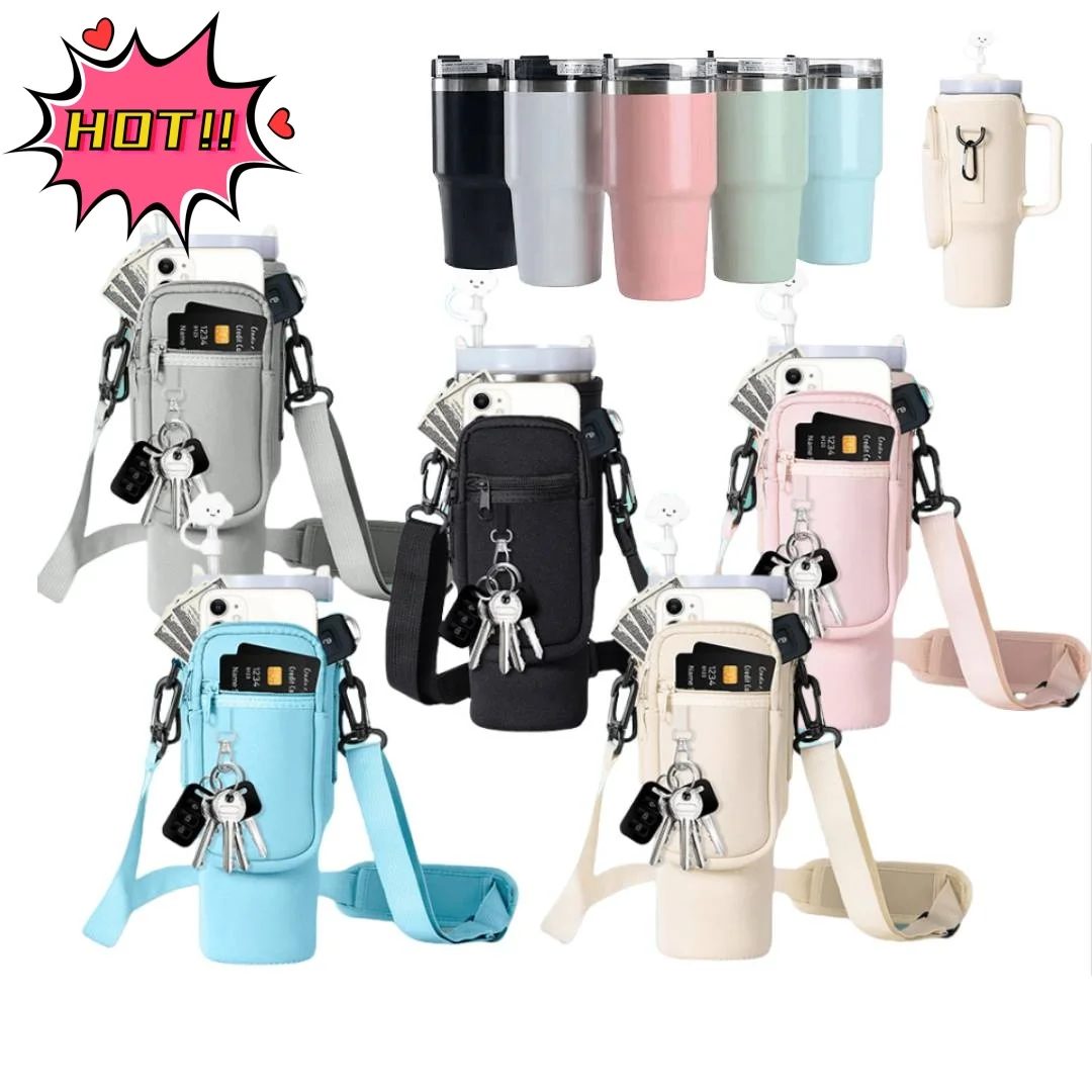 Сумка-переноска для бутылки с водой для стакана Stanley 40 унций с ручкой, держатель для бутылки с водой с регулируемым плечевым ремнем, вешалка для ключей
Сумка-переноска для бутылки с водой для стакана Stanley 40 унций с ручкой, держатель для бутылки с водой с регулируемым плечевым ремнем, вешалка для ключей