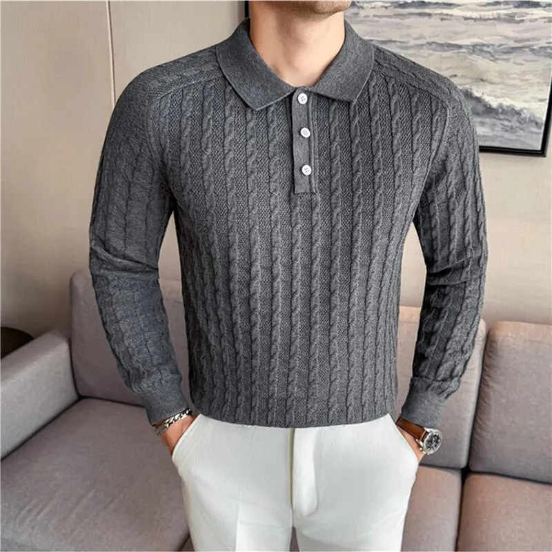 Осень 2024, мужской свитер-поло с v-образным вырезом и длинными рукавами, вязаные поло на пуговицах, повседневное платье в рубчик, пуловер, свитера, уличный зимний свитер
Осень 2024, мужской свитер-поло с v-образным вырезом и длинными рукавами, вязаные поло на пуговицах, повседневное платье в рубчик, пуловер, свитера, уличный зимний свитер