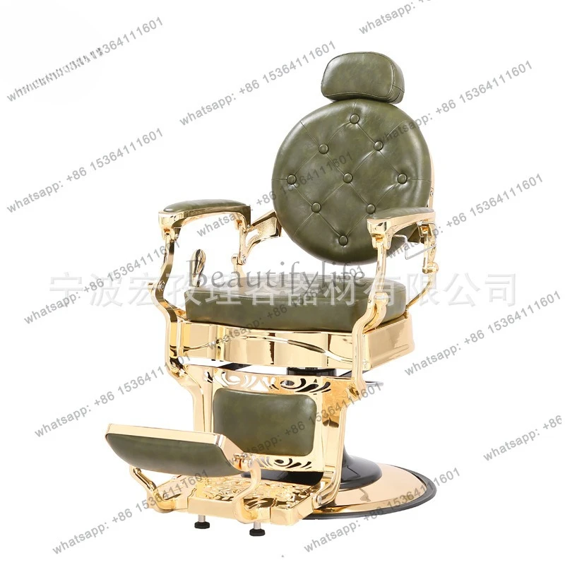 Green hairdressing chair, hair salon vintage oil-headed chair, can be lifted, lowered, reversed, and rotated
Green hairdressing chair, hair salon vintage oil-headed chair, can be lifted, lowered, reversed, and rotated