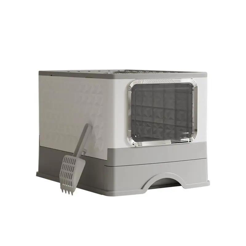 Большой полностью закрытый лоток для кошек с выдвижным ящиком, вход сверху, защита от разбрызгивания
Большой полностью закрытый лоток для кошек с выдвижным ящиком, вход сверху, защита от разбрызгивания