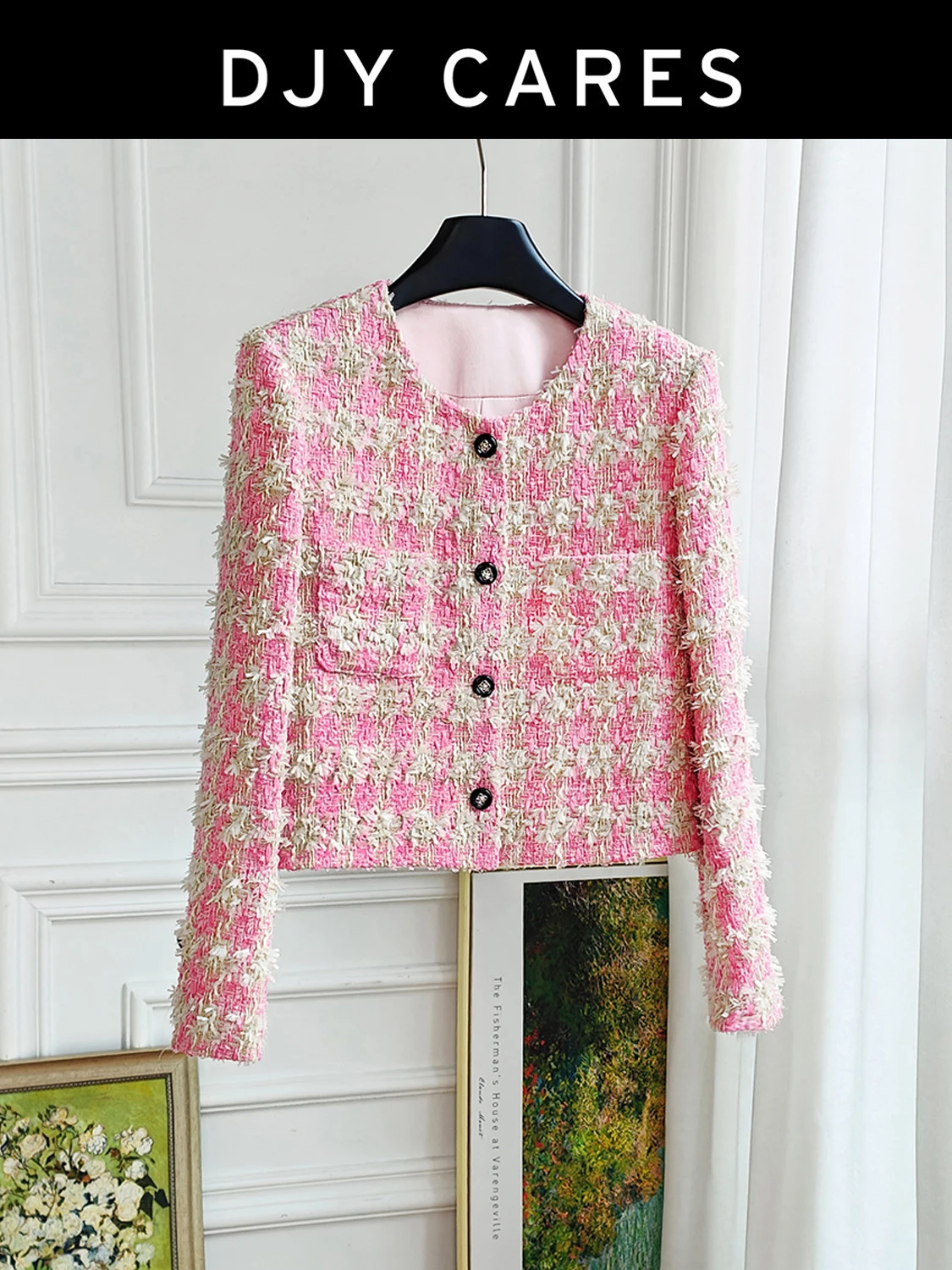 Новая светская розовая клетчатая куртка с круглым вырезом, короткий топ большого размера
Новая светская розовая клетчатая куртка с круглым вырезом, короткий топ большого размера