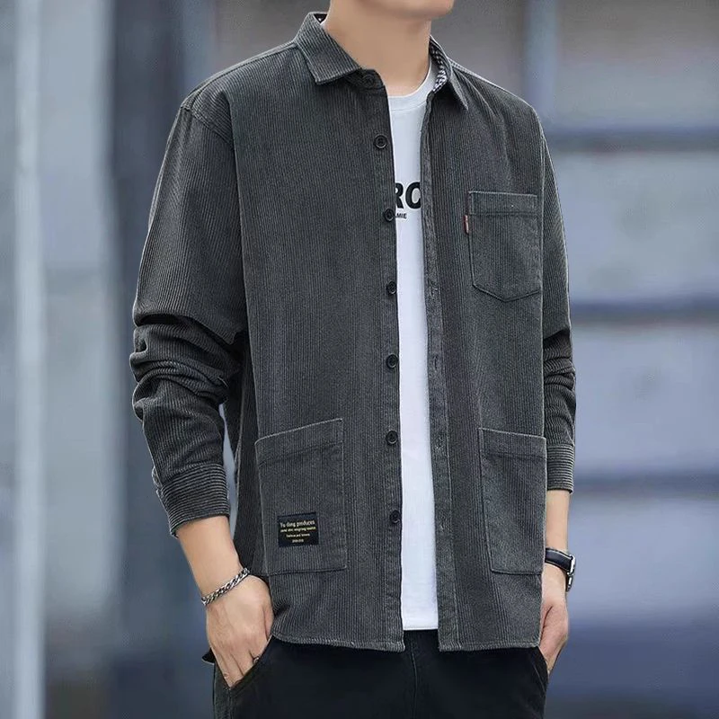 Corduroy Long Sleeve Shirt Stylish Collared Outerwear for Men Casual Loose Fit Spring Autumn Warm Fashionable Coat
Corduroy Long Sleeve Shirt Stylish Collared Outerwear for Men Casual Loose Fit Spring Autumn Warm Fashionable Coat