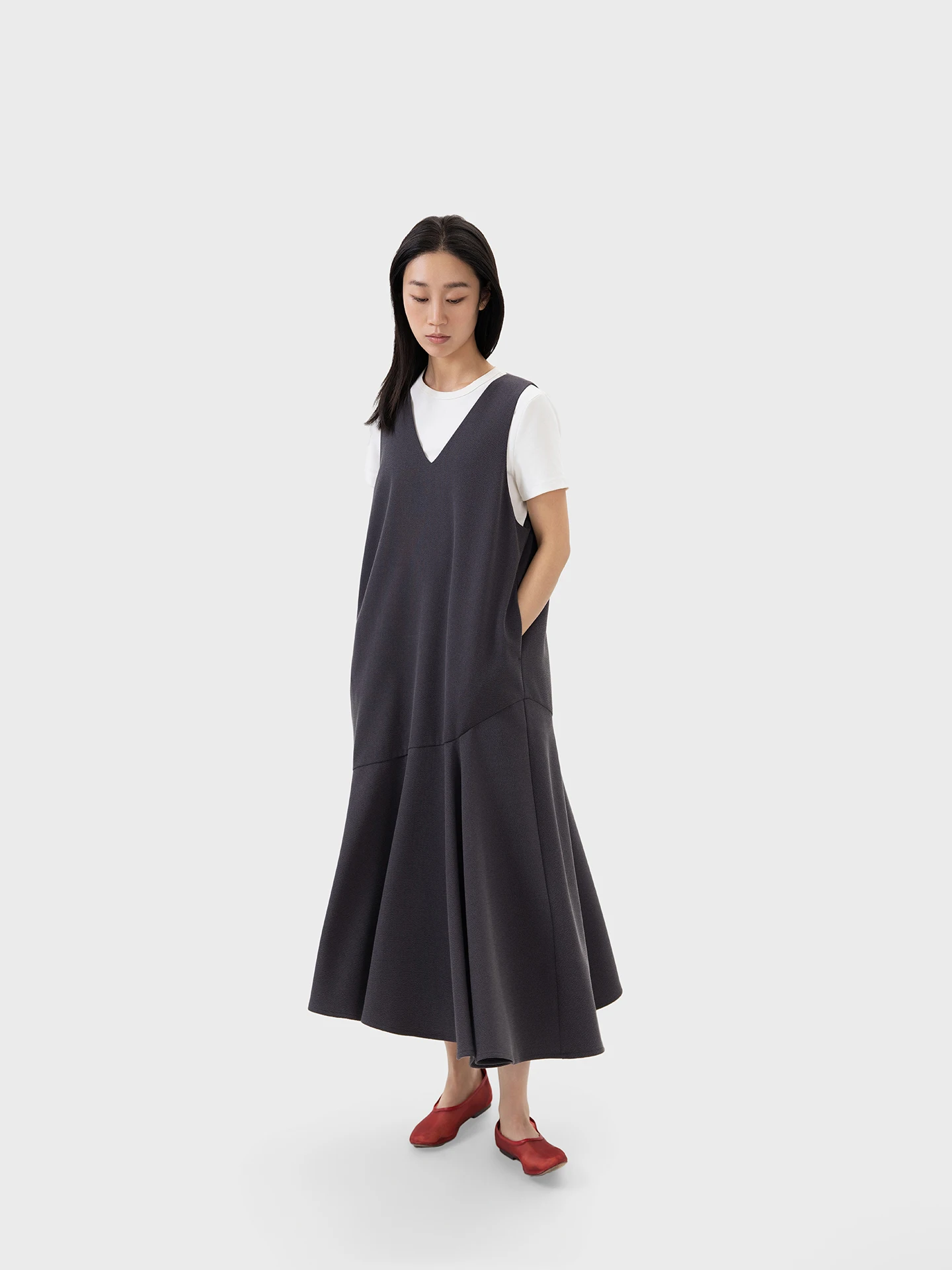 Asymmetric Hem Vest Dress Elegant Style Sleeveless V-Neck Loose Fit Daily Wear Polyester Lenzing Lyocell Spandex Wool Blend
Asymmetric Hem Vest Dress Elegant Style Sleeveless V-Neck Loose Fit Daily Wear Polyester Lenzing Lyocell Spandex Wool Blend