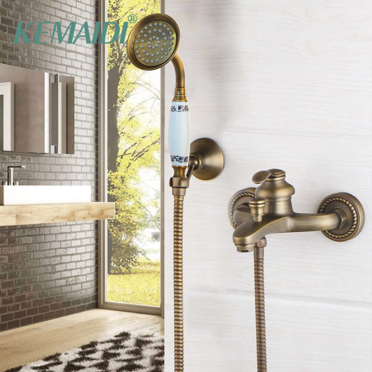 KEMAIDI European Style Antique Shower Set Bathroom Wall Mounted Copper Brass Shower Faucet Elegant Bathtub Shower Crane
KEMAIDI European Style Antique Shower Set Bathroom Wall Mounted Copper Brass Shower Faucet Elegant Bathtub Shower Crane