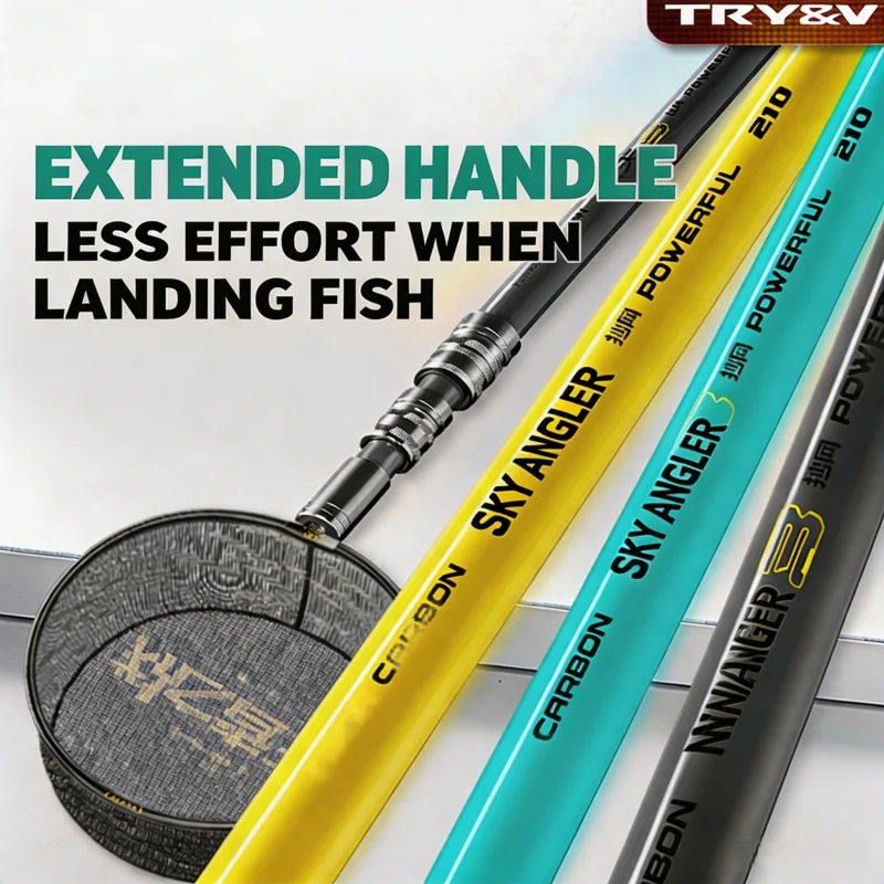TRUVEX Lingtian Big Game Full Carbon Telescopic Landing Net Pole 30+36T Ultra Light Hard Anti Slip 8mm Universal Thread Rod
TRUVEX Lingtian Big Game Full Carbon Telescopic Landing Net Pole 30+36T Ultra Light Hard Anti Slip 8mm Universal Thread Rod