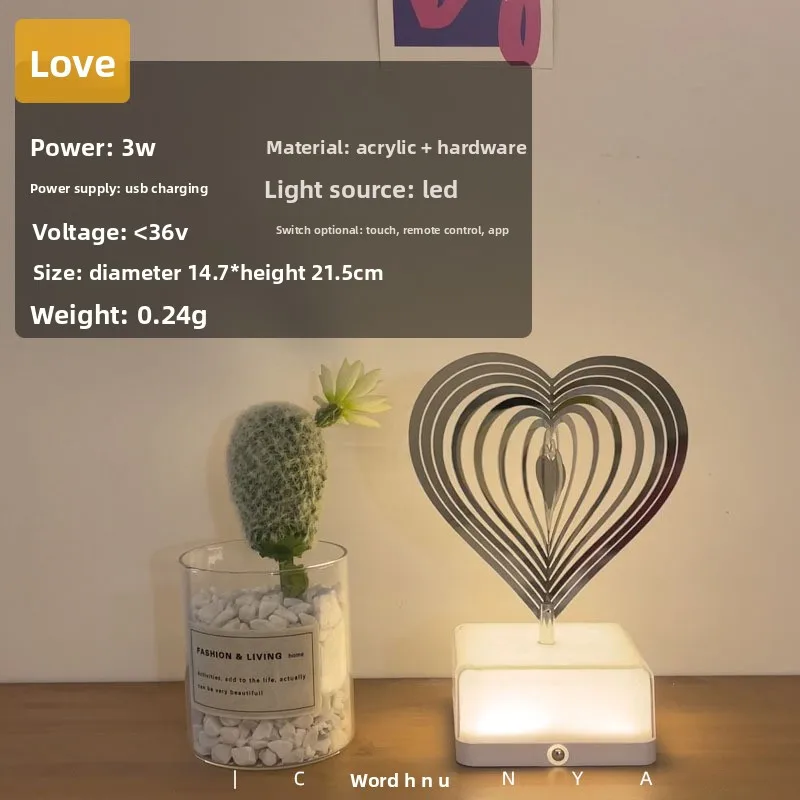 Night light Internet celebrity bedroom rotating bedside light LED charging ambient light decorative ornament girl gift
Night light Internet celebrity bedroom rotating bedside light LED charging ambient light decorative ornament girl gift
