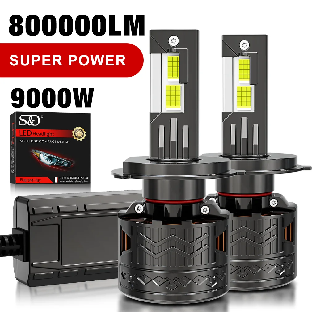S&D 9000W 800000LM H7 H4 Led Canbus Light H1 Car Headlight Fog lights Bulb 24 CSP Chip Super Bright Auto Lamp with Turbo Fans
S&D 9000W 800000LM H7 H4 Led Canbus Light H1 Car Headlight Fog lights Bulb 24 CSP Chip Super Bright Auto Lamp with Turbo Fans