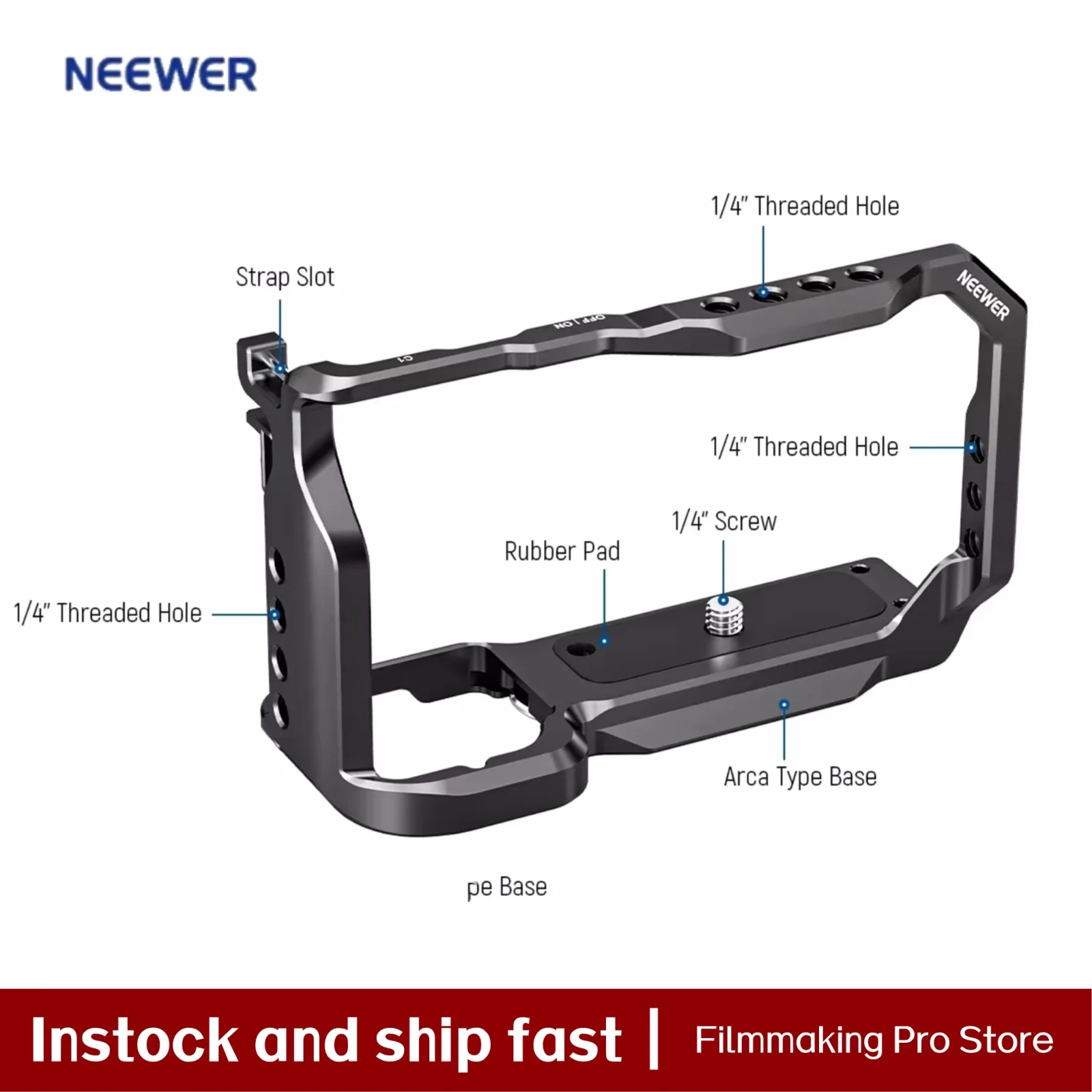 Клетка NEEWER ZVE10 Клетка из алюминиевого сплава для камеры Sony ZV-E10 с пластиной Arca, резьбой 1/4 дюйма и креплениями для холодной обуви
Клетка NEEWER ZVE10 Клетка из алюминиевого сплава для камеры Sony ZV-E10 с пластиной Arca, резьбой 1/4 дюйма и креплениями для холодной обуви