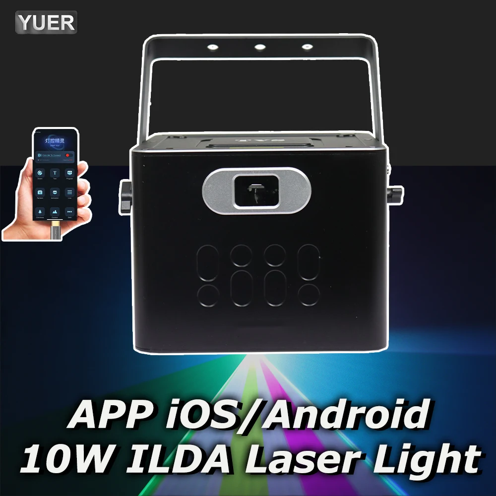 NEW APP Control ILDA 10W Full Color RGB Animation Beam Scanning Stage Laser Light Projector DJ Disco Bar Club Party Xmas Effect
NEW APP Control ILDA 10W Full Color RGB Animation Beam Scanning Stage Laser Light Projector DJ Disco Bar Club Party Xmas Effect
