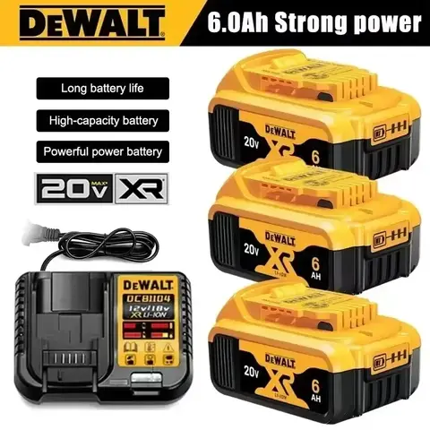 Q DeWALT Original Battery 20V/60V 6Ah 9Ah MAX FlexVolt for DCB606 DCB205 DCB206 DCB209 DCB182 Power Tool with Charger