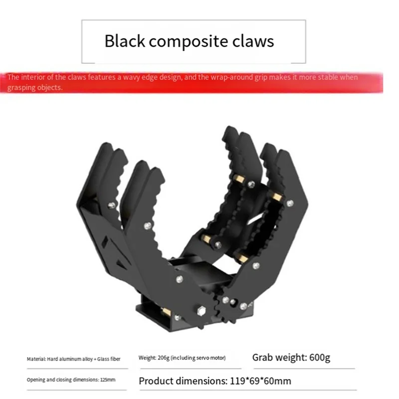 AB42-LDX-335MG Robotic Claw Robot Clamp Mechanical Arm For LDX-335MG Digital Steering Gear
AB42-LDX-335MG Robotic Claw Robot Clamp Mechanical Arm For LDX-335MG Digital Steering Gear
