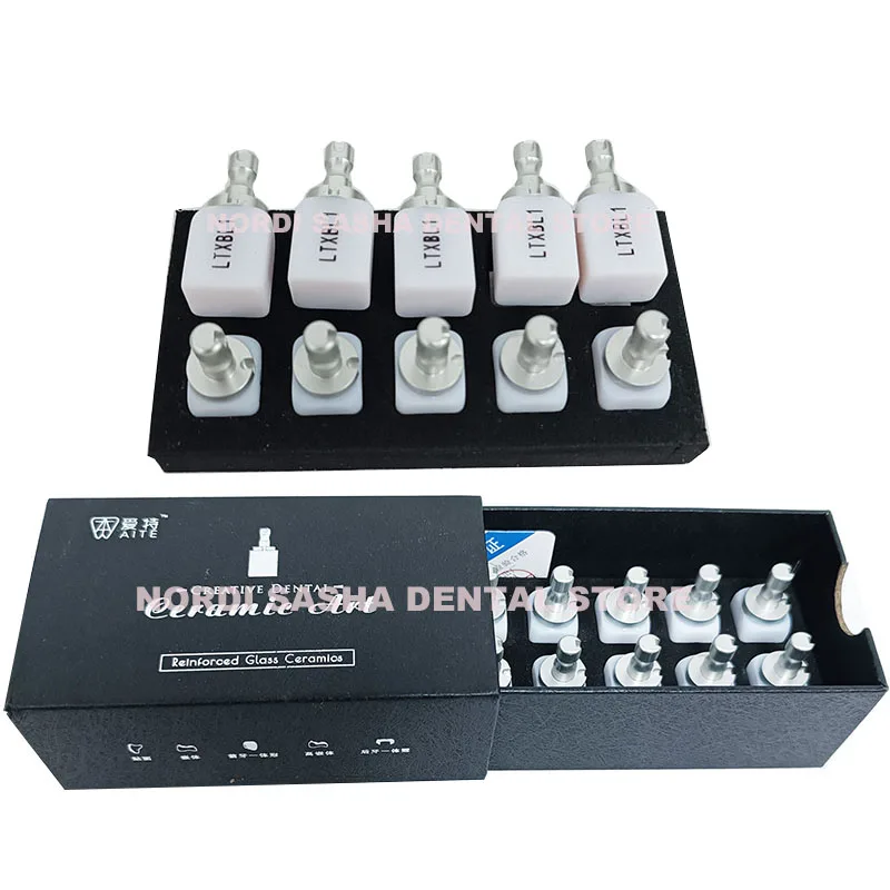 10Pcs/Box Aite HT LT C14 CAD/CAM Lithium Disilicate Dental Translucency Materials Glass Ceramic Blocks Dentistry Lab Materials
10Pcs/Box Aite HT LT C14 CAD/CAM Lithium Disilicate Dental Translucency Materials Glass Ceramic Blocks Dentistry Lab Materials