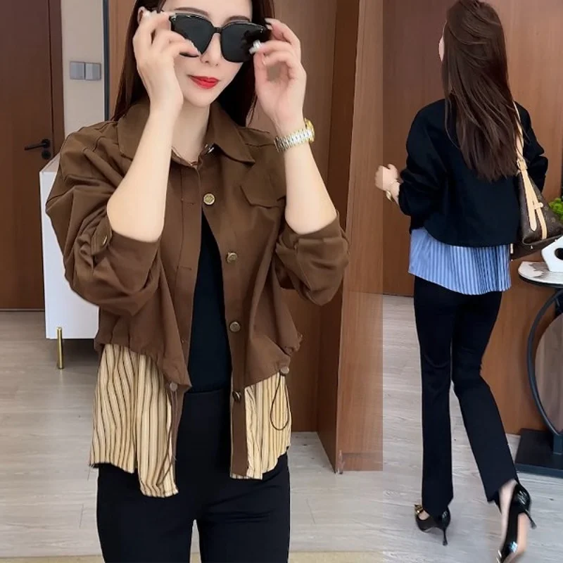 plus Size Women's Jaet Casual Slimming Faionable Ele Simple Splicing Autumn 2024 Long Sve Collar Button Detail
plus Size Women's Jaet Casual Slimming Faionable Ele Simple Splicing Autumn 2024 Long Sve Collar Button Detail